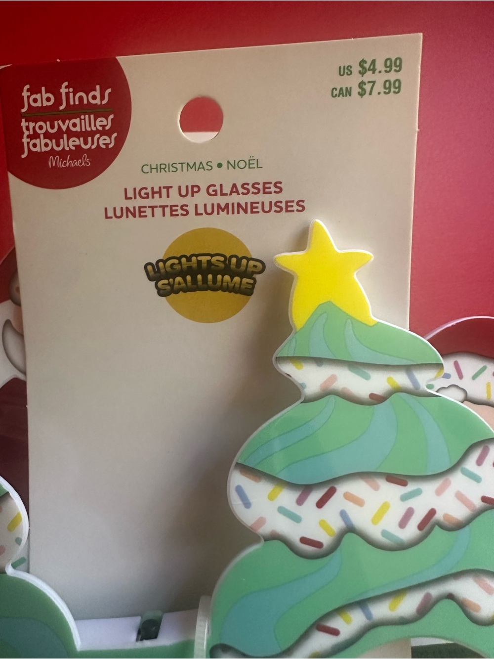 Light-Up Christmas Tree and Santa Party Glasses - Green and White - Picture 3 of 3
